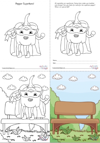 Pepper Superhero Colouring Set