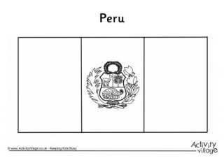 Peru Flag Colouring Page