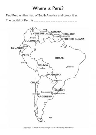 Peru Location Worksheet