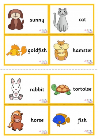 Pet Animal Flashcards Small