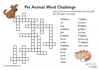 Pet Animal Word Challenge