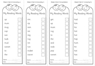 Phase Two reading practice slips