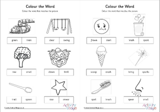 Phase Four Colour the Word Activity - Words Using Phase Three Graphemes