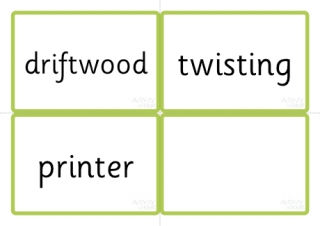Phase Four Word Cards - CCVCC, CCCVC and CCCVCC Polysyllabic Words