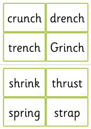 Phase Four Word Cards - CCVCC, CCCVC and CCCVCC Words Using Phase Three Graphemes