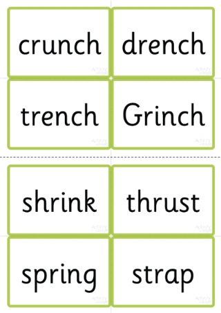 Phase Four Word Cards - CCVCC, CCCVC and CCCVCC Words Using Phase Three Graphemes