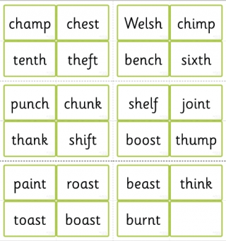 Phase Four Word Cards - CVCC Words Using Phase Three Graphemes