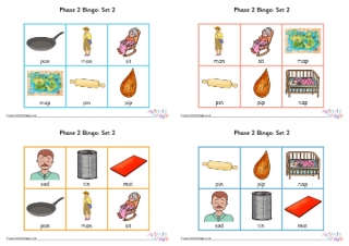 Phonics Phase 2 Set 2 Bingo Game 