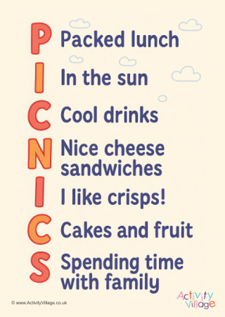 Picnic Acrostic Poster