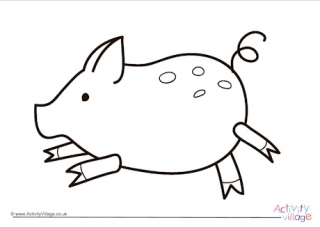 Pig colouring page 4