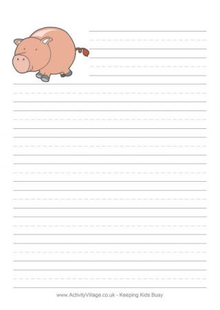 Pig Writing Paper
