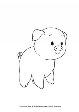 Piglet colouring page