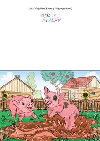 Pigs Scene Card