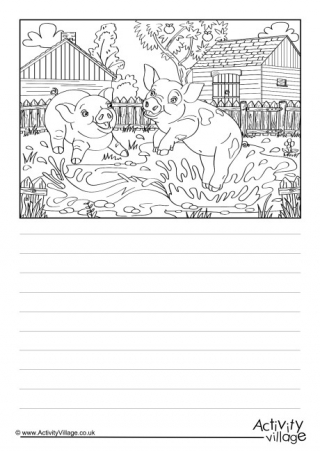 Pigs Scene Story Paper