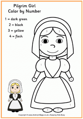 Pilgrim Girl Colour by Number