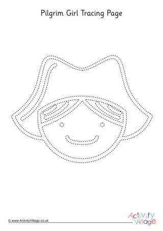 Pilgrim Girl Tracing Page