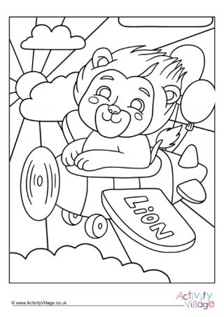 Pilot Lion Colouring Page 2