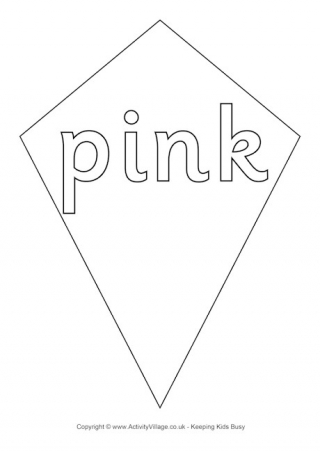 Pink Kite Colouring Page