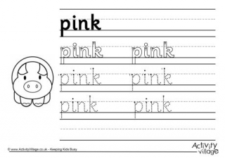 Pink Handwriting Worksheet