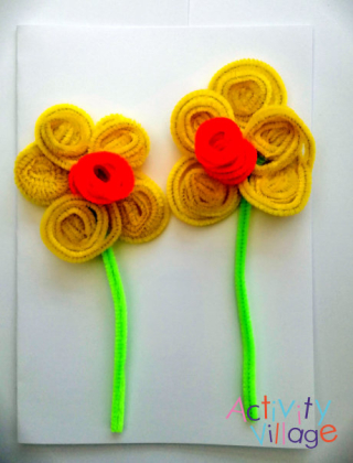 Pipe Cleaner Daffodil Card