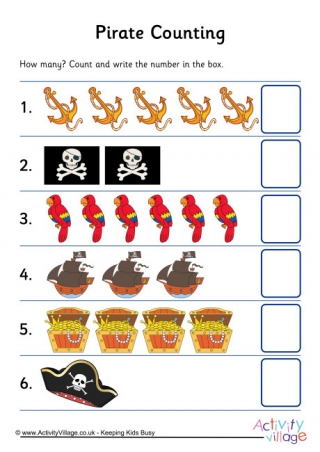 pirate maths worksheets
