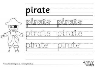 Pirate Handwriting Worksheets