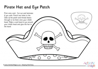 Pirate Hat and Eye Patch Colouring