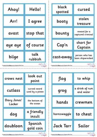 Pirate Lingo Cards