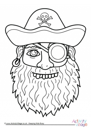 Pirate Mask Colouring Page