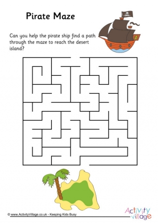 Pirate Birthday Games Activities Puzzles Mazes - FUN!