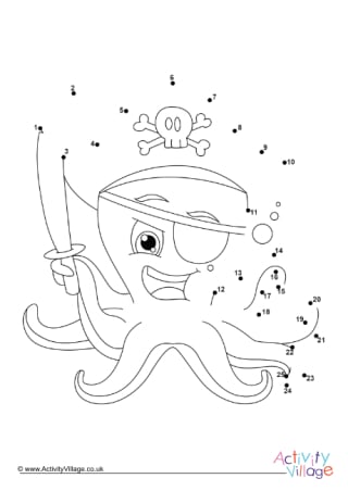 Pirate Octopus Dot to Dot