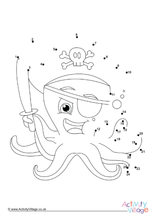 Pirate Octopus Dot to Dot