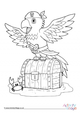 Pirate Parrot Colouring Page