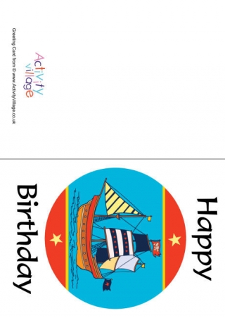 Pirate Ship Birthday Card