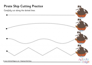 Pirate Ship Cutting Practice