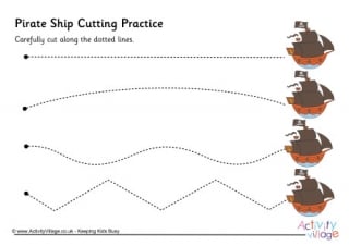Pirate Ship Cutting Practice