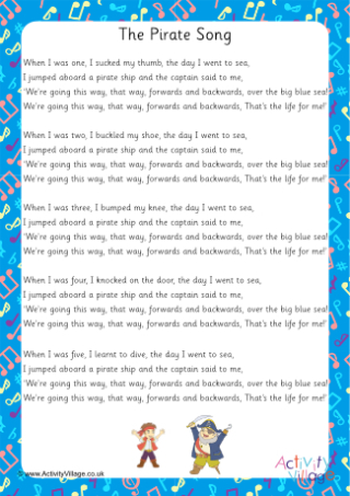 Pirate Song Printable