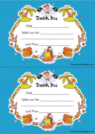Pirate Thank You Notes