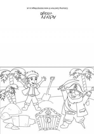 Pirates Scene Colouring Card