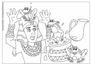 Plague of Frogs Colouring Page