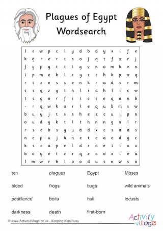 Plagues of Egypt Word Search
