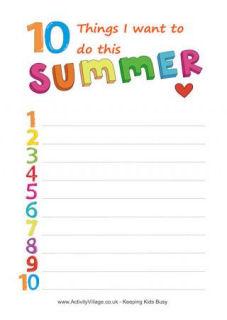 activity planning sheet