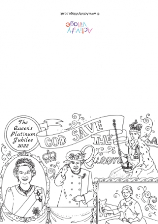 Platinum Jubilee Colouring Card