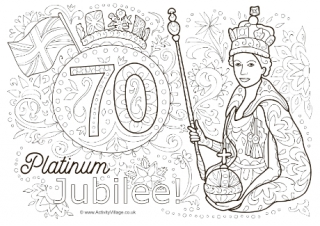 Platinum Jubilee Queen Colouring Page