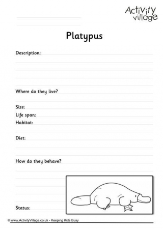 Platypus worksheet