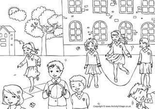 Playground Colouring Page