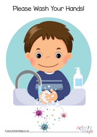 Please Wash Your Hands Poster - Boy