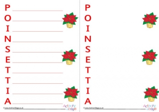 Poinsettia Acrostic Poem Printable