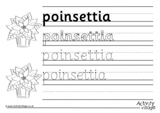 Poinsettia Handwriting Worksheet