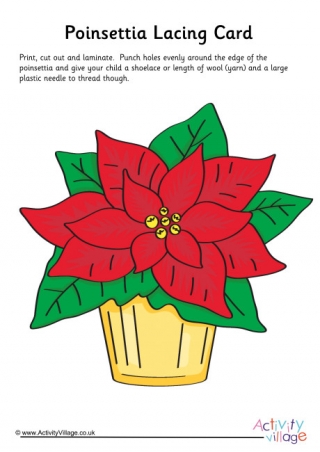 Poinsettia Lacing Card